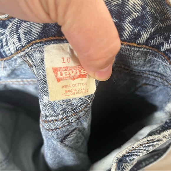 VINTAGE LEVI’S 80’s USA Made Denim Acid Wash Distressed Size 10 Jeans - Picture 12 of 13